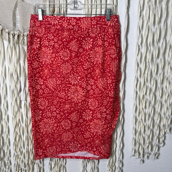 RipSkirt Hawaii Coral Dahila Teaberry Length 3 Wrap Skirt Size Small - Picture 1 of 12